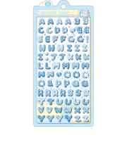 クーリア　ボンボンドロップシール　文字　アルファベット　ブルー