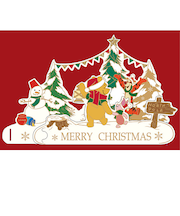 【クリスマス】 アートプリントジャパン ディズニースタンディングカード プーさん