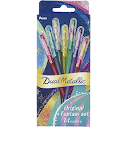 ぺんてる(Pentel) デュアルメタリック 1.0mm K110-D14ST オリジナル&ファンタジー14色セット