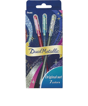 ぺんてる（Pentel）　デュアルメタリック　1.0mm　K110-D7STA　オリジナル7色セット