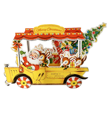 【クリスマス】　オットー・トレーディング　クリスマス3Dカード　サンタクロースオンザバス