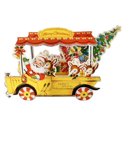 【クリスマス】　オットー・トレーディング　クリスマス3Dカード　サンタクロースオンザバス