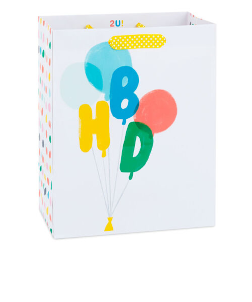 ホールマーク（Hallmark）　輸入　ギフトバッグ　Mサイズ　349EGB7322　832315　HBDバルーン