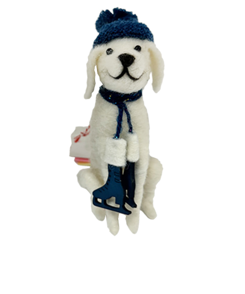 【クリスマス】　アートプリントジャパン　フエルト　レトリバースケート