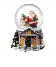 【クリスマス】　マークス（MARK’S）　スノードーム・オルゴール　サンタ・スノーマン