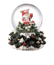 【クリスマス】　マークス（MARK’S）　スノードーム・オルゴール　ツリーサンタ