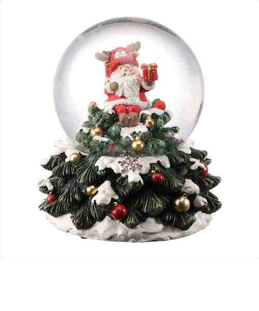 【クリスマス】　マークス（MARK’S）　スノードーム・オルゴール　ツリーサンタ