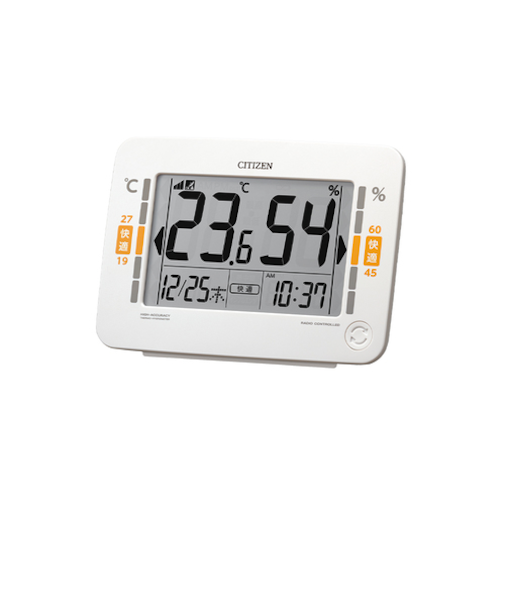 シチズン（CITIZEN）　環境目安付き高精度デジタル温湿度計　8RZ232－003　白パール色