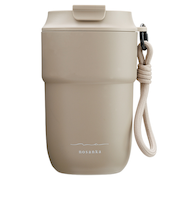 淹れたて続くセラミック加工　ステンレスフタ付きタンブラー　ノサンカ　ベージュ