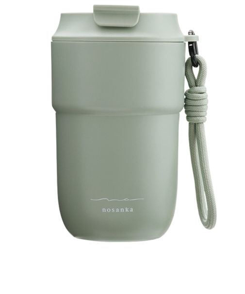 淹れたて続くセラミック加工　ステンレスフタ付きタンブラー　ノサンカ　グリーン