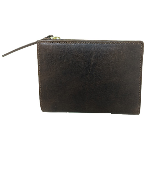 アウ（A＿W）　L字ファスナー二つ折り財布　AP－002　ブラウン