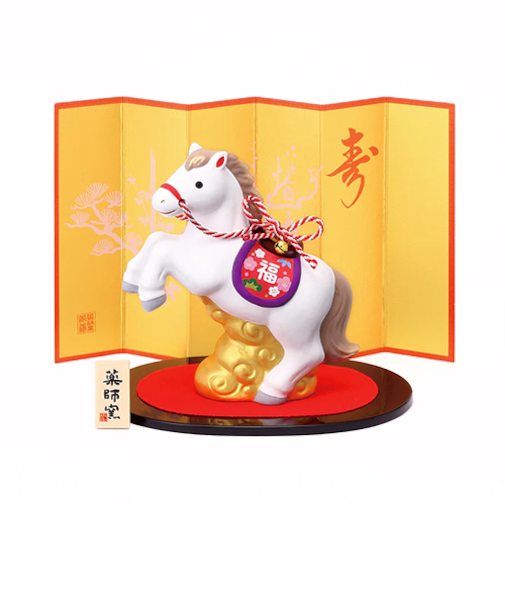 【正月用品】　薬師窯　彩絵招福午　天翔大　67