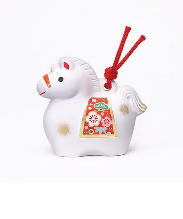 【正月用品】　薬師窯　錦彩招福寿々午　土鈴特小　56