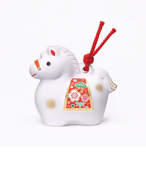 【正月用品】　薬師窯　錦彩招福寿々午　土鈴特小　56