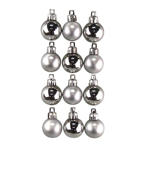 【クリスマス】　30mmボール　C－5325　シルバー　12P