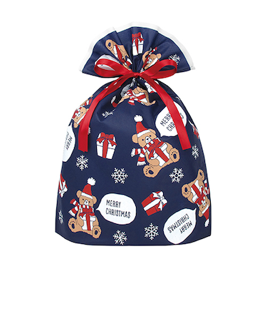 【クリスマス】　インディゴ　XG262　グリーティングバッグ　LL　ギフトベア　ネイビーブルー