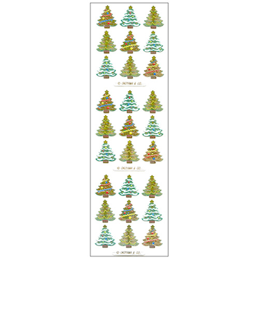 【クリスマス】　オクヤマ　和紙風シール　JF070　ゴールドツリー