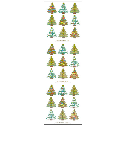 【クリスマス】　オクヤマ　和紙風シール　JF070　ゴールドツリー