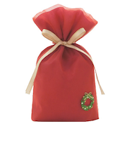 【クリスマス】 ゼットアンドケイ(Z&K) オーガンジーギフトバッグ S リース レッド