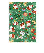 【クリスマス】　ゼットアンドケイ（Z＆K）　ラッピングペーパー　ロール　メリーサンタ　グリーン