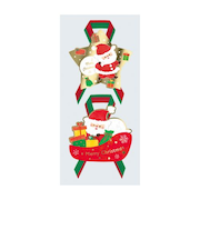 【クリスマス】 包む シール リボン シャイニーサンタ H-CW021 2枚入