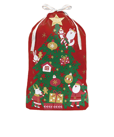 【クリスマス】　ゼットアンドケイ（Z＆K）　ギフトバッグ　クリスマスツリー　レッド