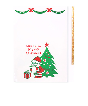 【クリスマス】　インディゴ　XP039　シースルーバッグ　S　サンタ＆ツリー　5枚入