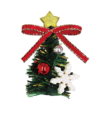 【クリスマス】　インディゴ　XR817　オーナメントブローチ　ミニツリー