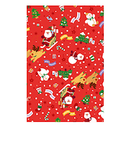 【クリスマス】　ゼットアンドケイ（Z＆K）　ラッピングペーパー　ロール　メリーサンタ　レッド