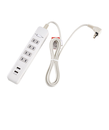 エルパ（ELPA）　集中スイッチ電源タップ　AC4個口+USB-A×2　WLS-4232BUA(W)