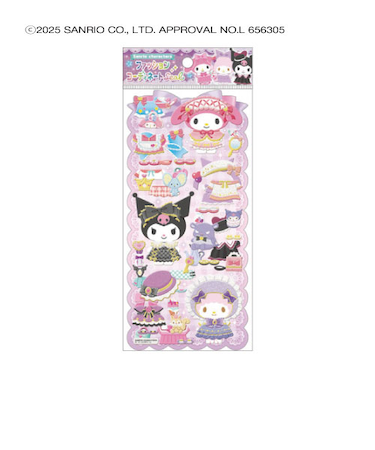 クラックス　ファッションコーディネートシール　125590　マイメロディ＆クロミ＆マイスウィートピアノ