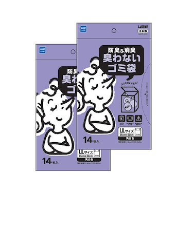 【お買い得】　宇部フィルム　防臭＆消臭　臭わないゴミ袋　LLサイズ　14枚入り×2セット