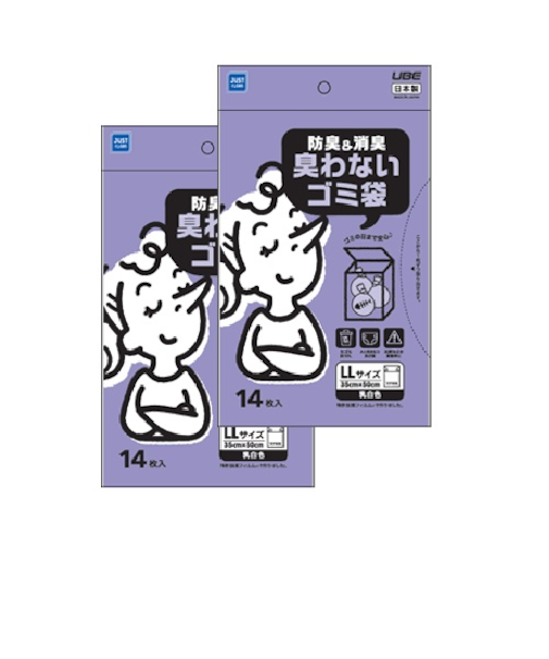 【お買い得】　宇部フィルム　防臭＆消臭　臭わないゴミ袋　LLサイズ　14枚入り×2セット