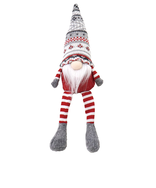 【クリスマス】　東京ローソク　ノルディック足ブラサンタ　S　グレー＆レッド