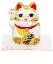 リュウコドウ　クリスタル　金彩小判招き猫　49-0587