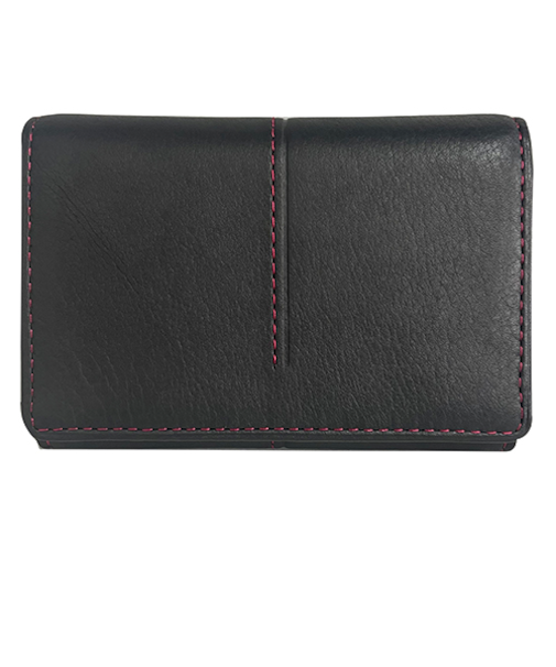 レヴァンクール（Revain　Quer）　ジョーカカーフ　名刺入　JK－3　ブラック×ワイン