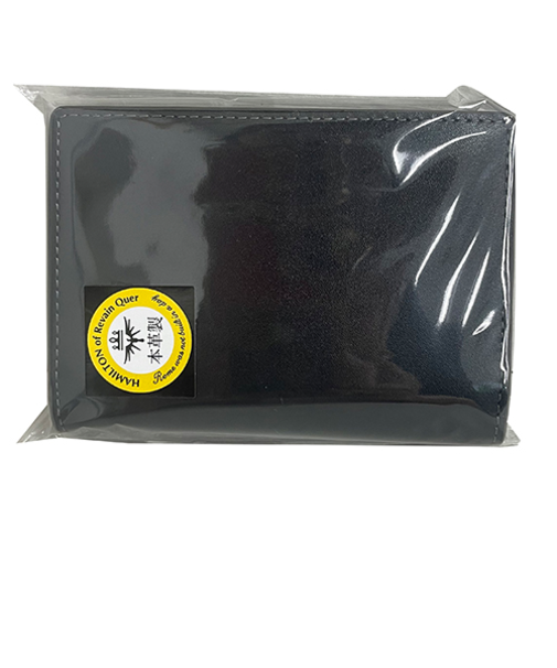 レヴァンクール（Revain　Quer）　ハミルトン　ベラ付き　6面パスケース　HT－4　ブラック×グレー