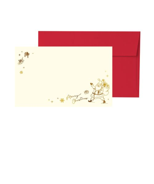 【クリスマス】　包む　メッセージカード　ミニカード　封筒付き　CC032　ギフトサンタ