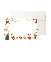 【クリスマス】　包む　メッセージカード　ミニカード　封筒付き　CC029　ハピネスノエル