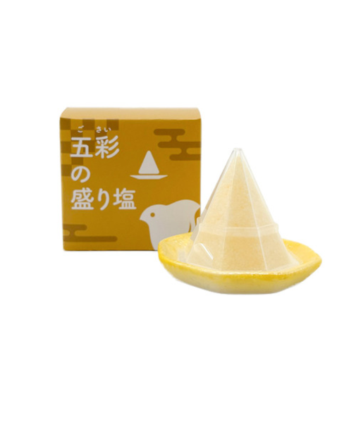 神棚の里　五彩の盛り塩　黄金色