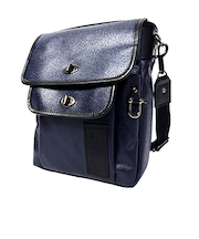 森野帆布 レトロクラシックショルダーバッグ SF‐341C ネイビー×ブラック