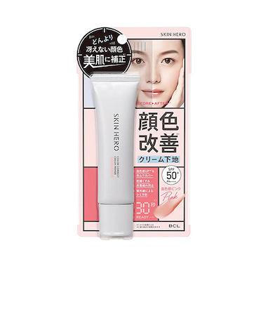 スキンヒーロー（SKIN　HERO）　顔色改善クリーム下地　01　血色感ピンク　30g
