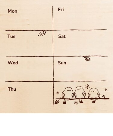 ビバリー　いろどりはんこ　TSW-159　シマエナガ/週間カレンダー