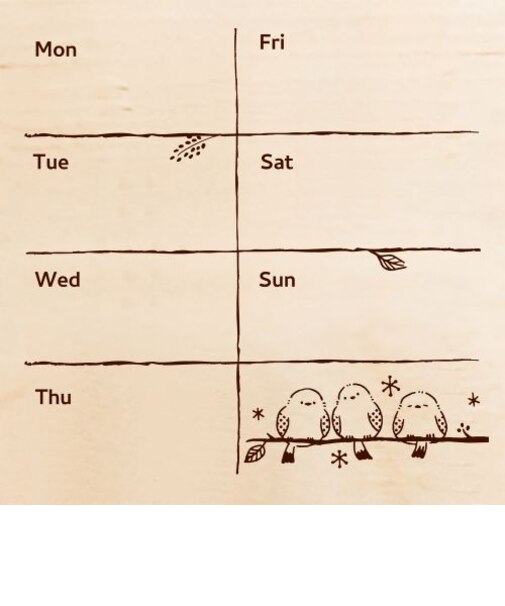 ビバリー　いろどりはんこ　TSW-159　シマエナガ/週間カレンダー