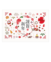 【年賀用品】　クローズ・ピン　私製年賀はがき　午年福来る　3枚入