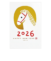 【年賀用品】　クローズ・ピン　お年玉付き年賀状（箔入）　TomokoHayashi　午　3枚入