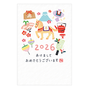 【年賀用品】　クローズ・ピン　お年玉付き年賀状　TomokoHayashi　お正月縁起物　3枚入