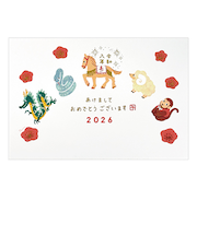 【年賀用品】　クローズ・ピン　お年玉付き年賀状（箔入）　TomokoHayashi　干支　3枚入