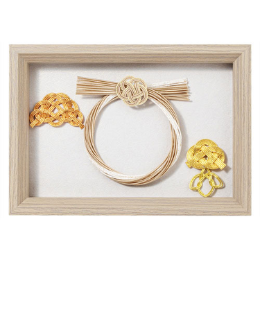 【正月用品】　ハレとケ　飯田水引　お正月飾り　額　金梅　NMH－365－KU