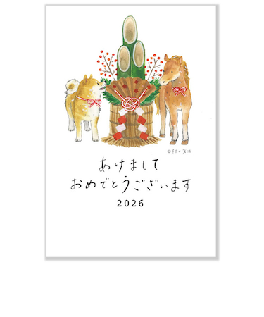 【年賀用品】　アクティブコーポレーション　A－001　2026郵政年賀はがき　NJ－337　3枚入り